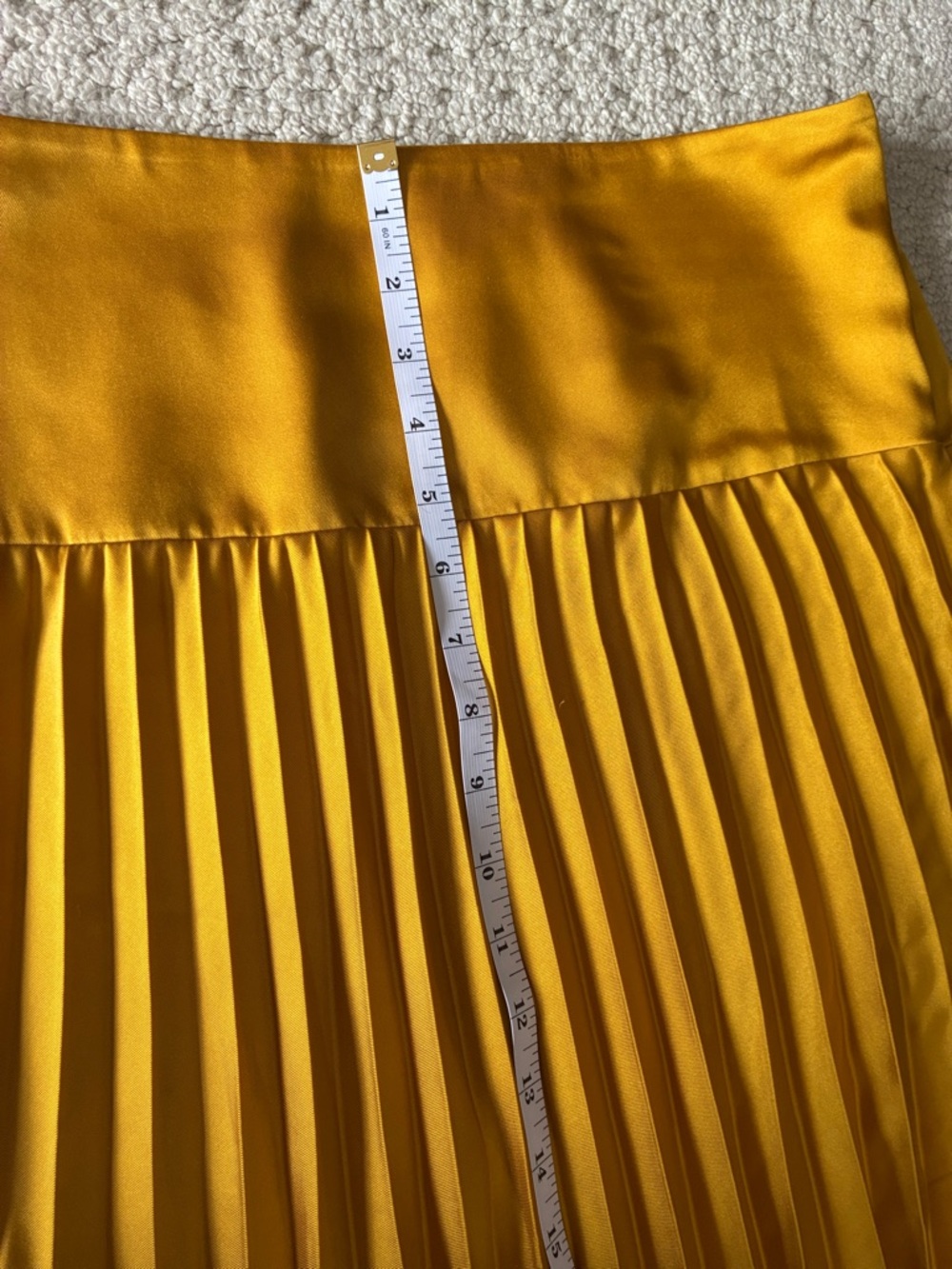 Banana Republic Women's Gold Pleated Midi Skirt Size 6 TALL - Picture 7 of 9